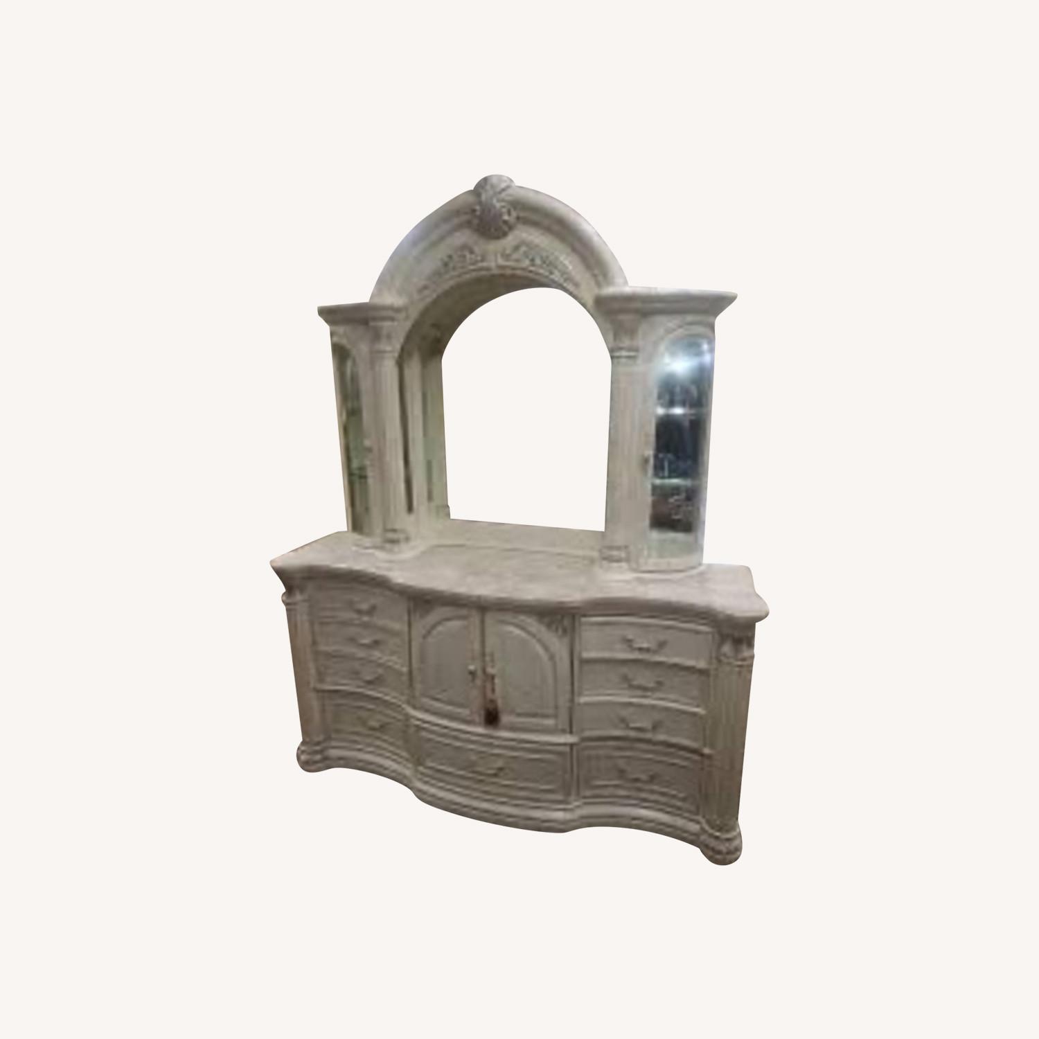 Michael Amini Monte Carlo Snow Dresser with Mirror - image-0