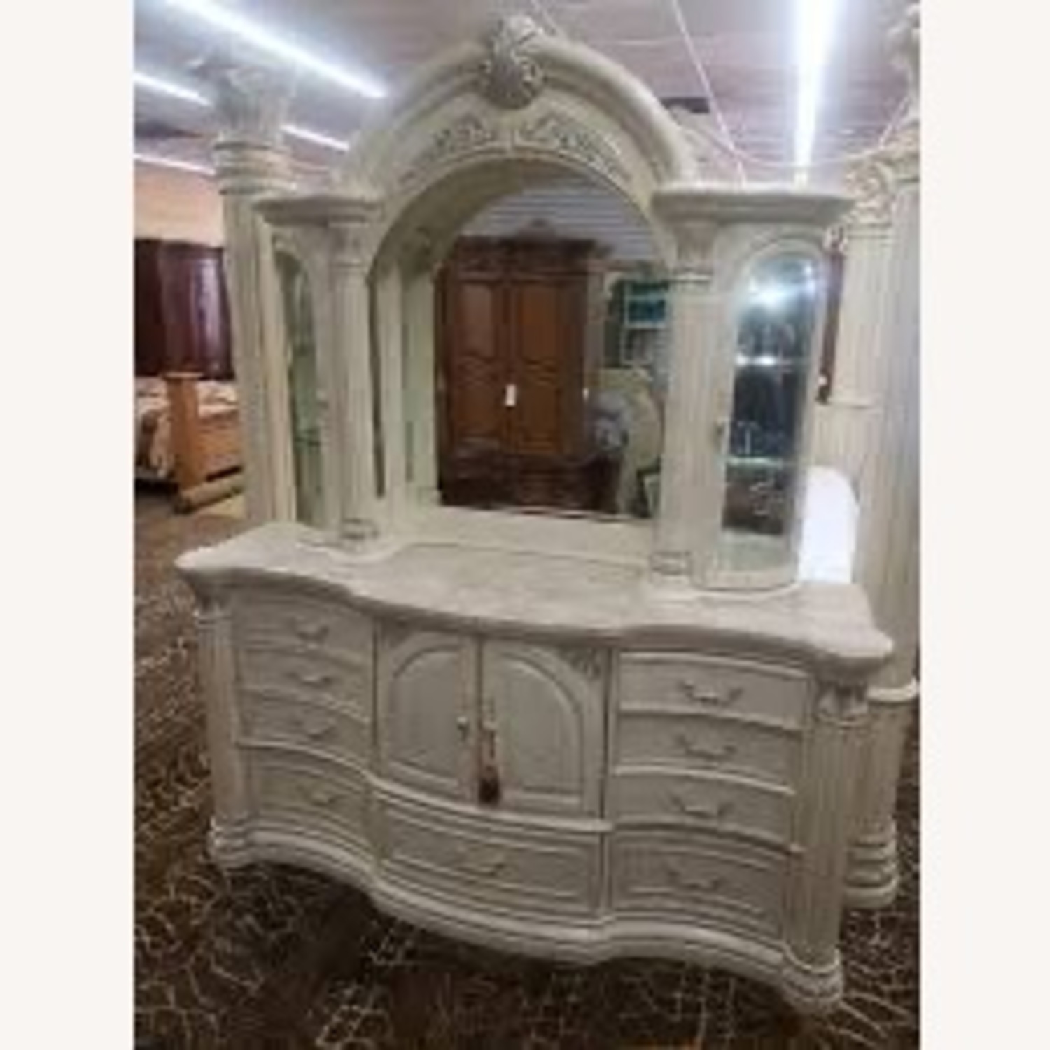 Michael Amini Monte Carlo Snow Dresser with Mirror - image-2
