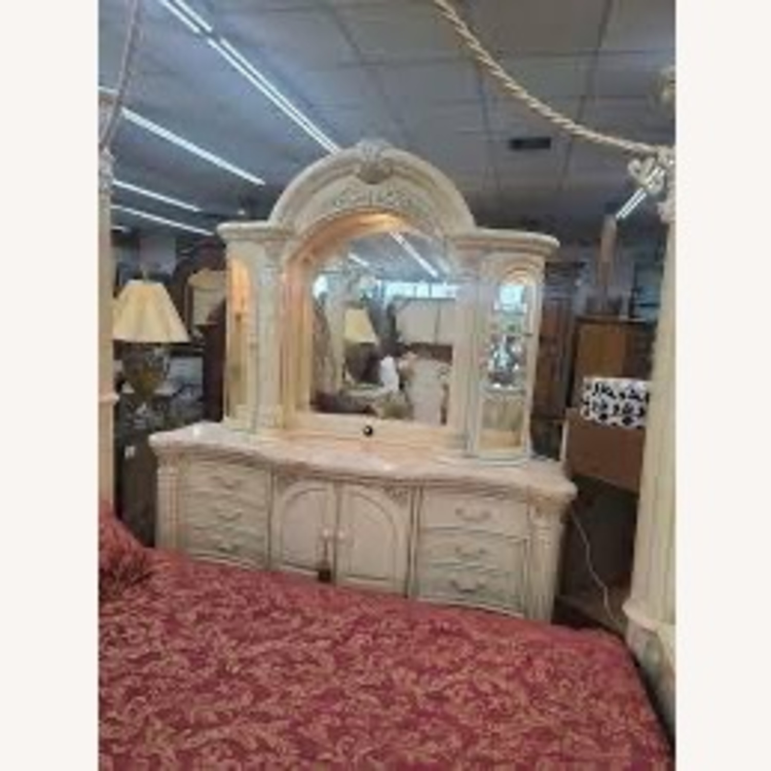Michael Amini Monte Carlo Snow Dresser with Mirror - image-3