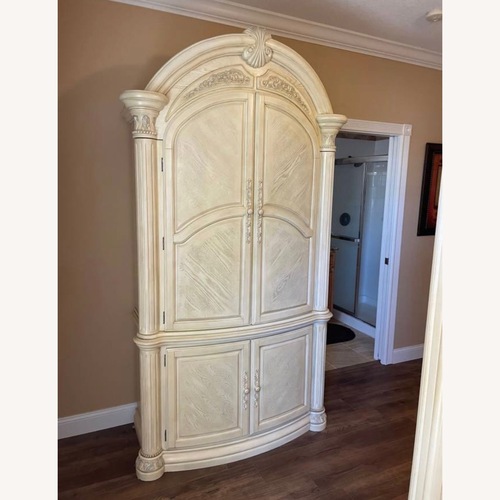 Used Michael Amini Monte Carlo Snow Armoire  for sale on AptDeco