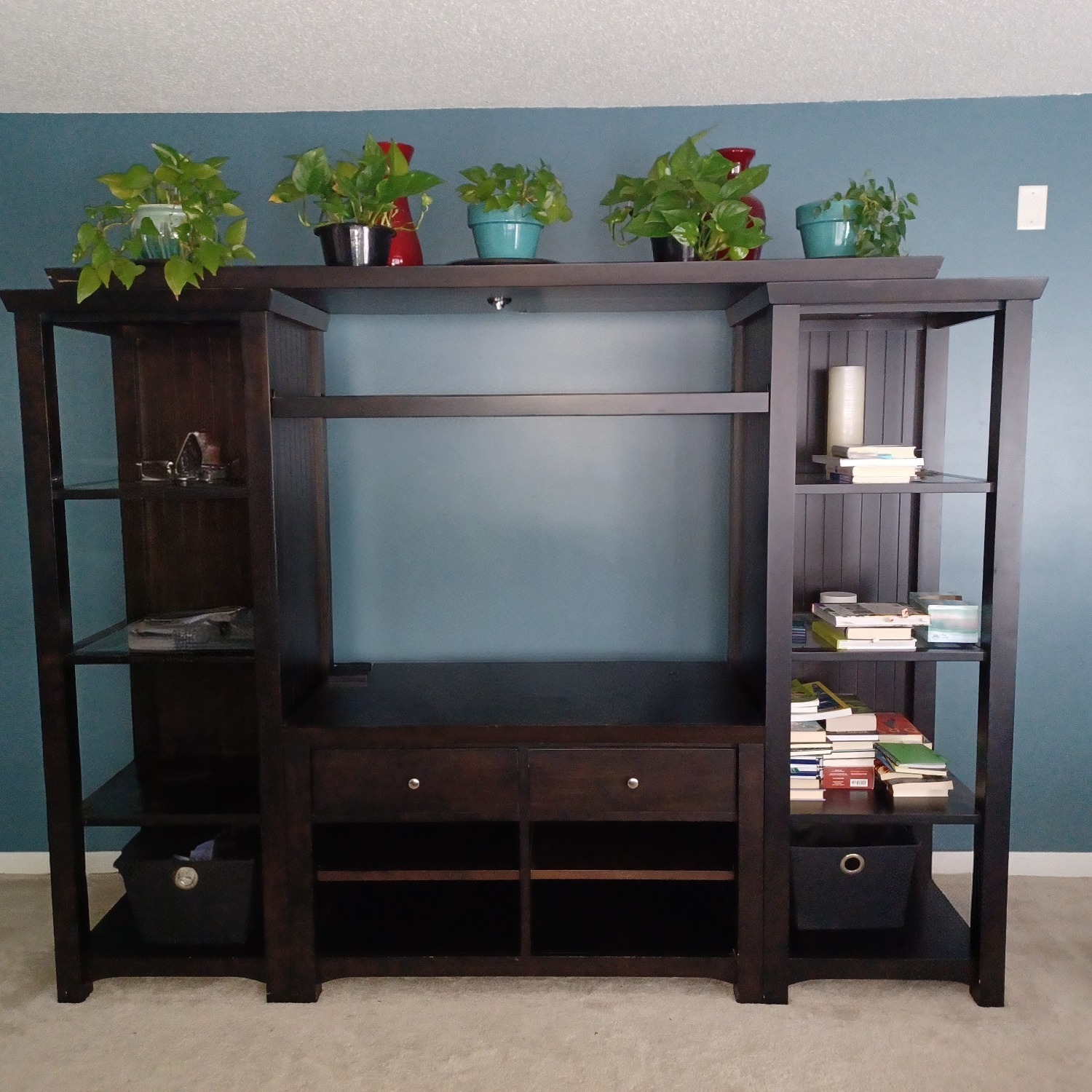 Solid Wood 3-Piece Entertainment Center - image-1