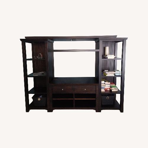 Used Solid Wood 3-Piece Entertainment Center for sale on AptDeco