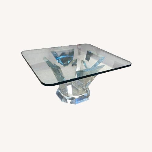 Used Vintage Rectangular Lucite & Glass Coffee Table for sale on AptDeco