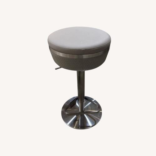 Used Furniture Woven Performance Vegan Leather Stool for sale on AptDeco