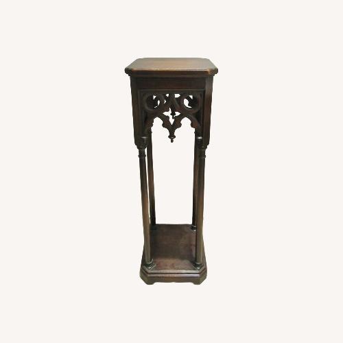 Used Antique Gothic Revival Oak Pedestal Stand 1880's for sale on AptDeco