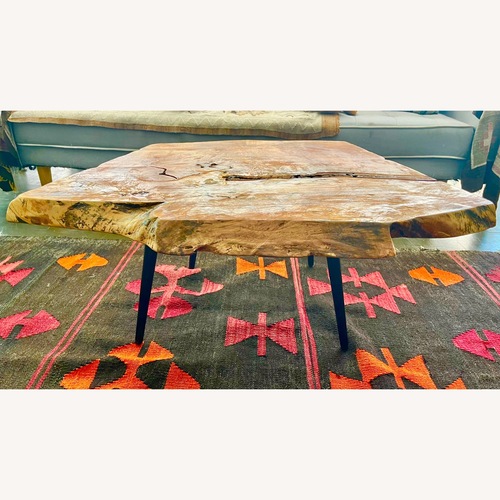 Used Live Edge Coffee Table Mid Century Style for sale on AptDeco