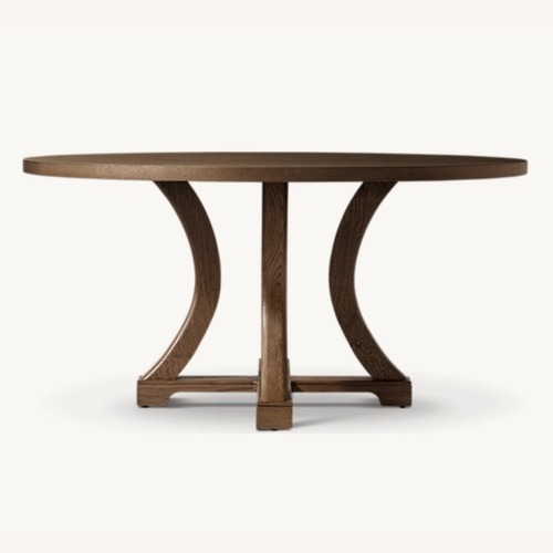 Used RH Genevieve Round Dining Table – Brown Oak for sale on AptDeco