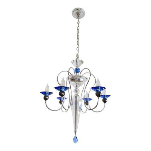 Used Schonbek Rhiannon 6 Light Sapphire Chandelier for sale on AptDeco
