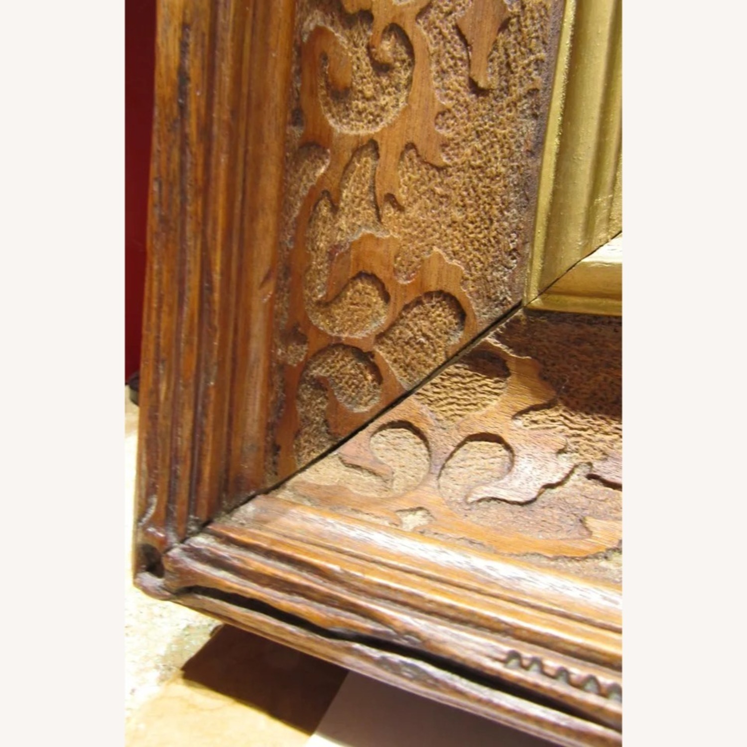 Antique Walnut Faux Casetta Wall Mirror 1870s - image-5