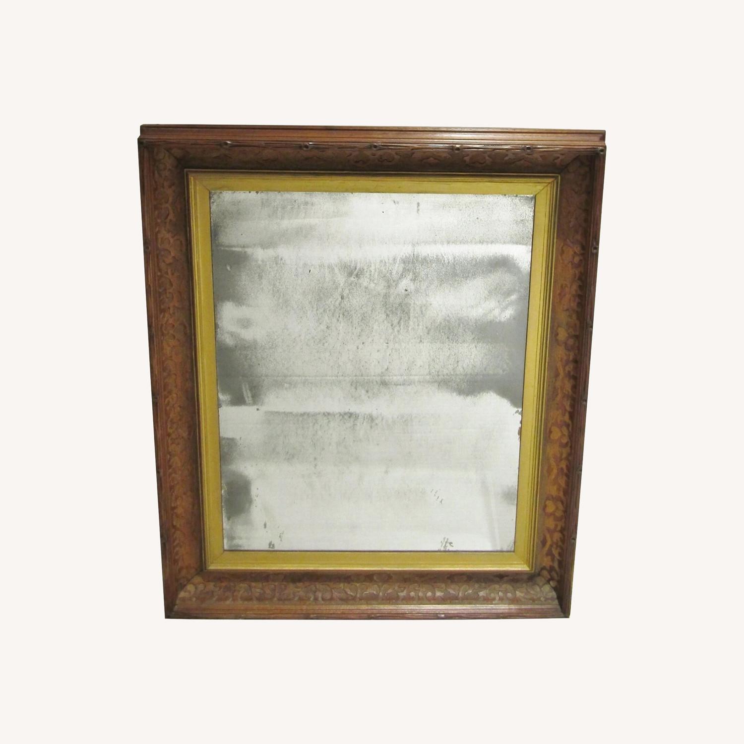 Antique Walnut Faux Casetta Wall Mirror 1870s - image-0