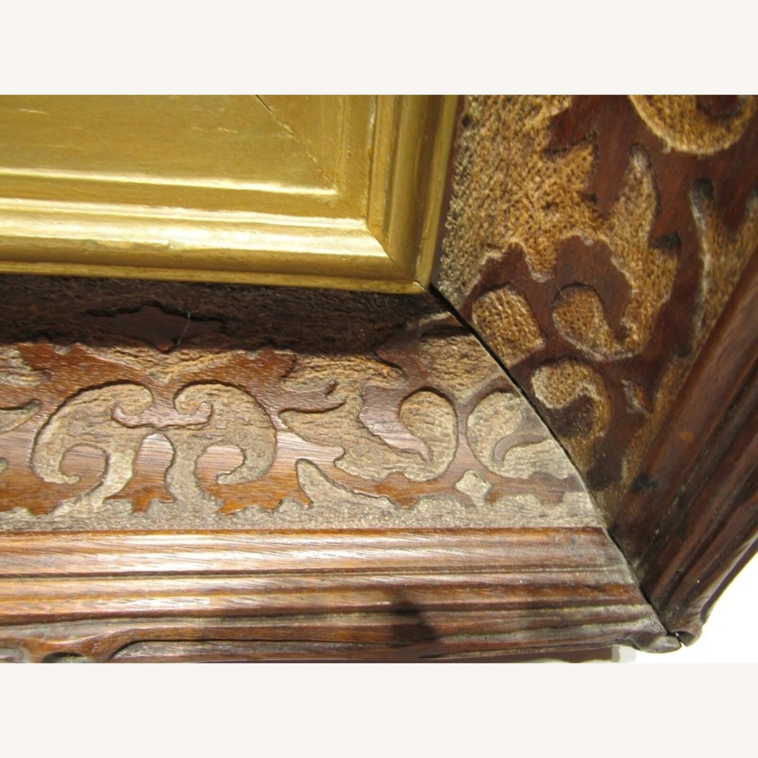 Antique Walnut Faux Casetta Wall Mirror 1870s - image-4