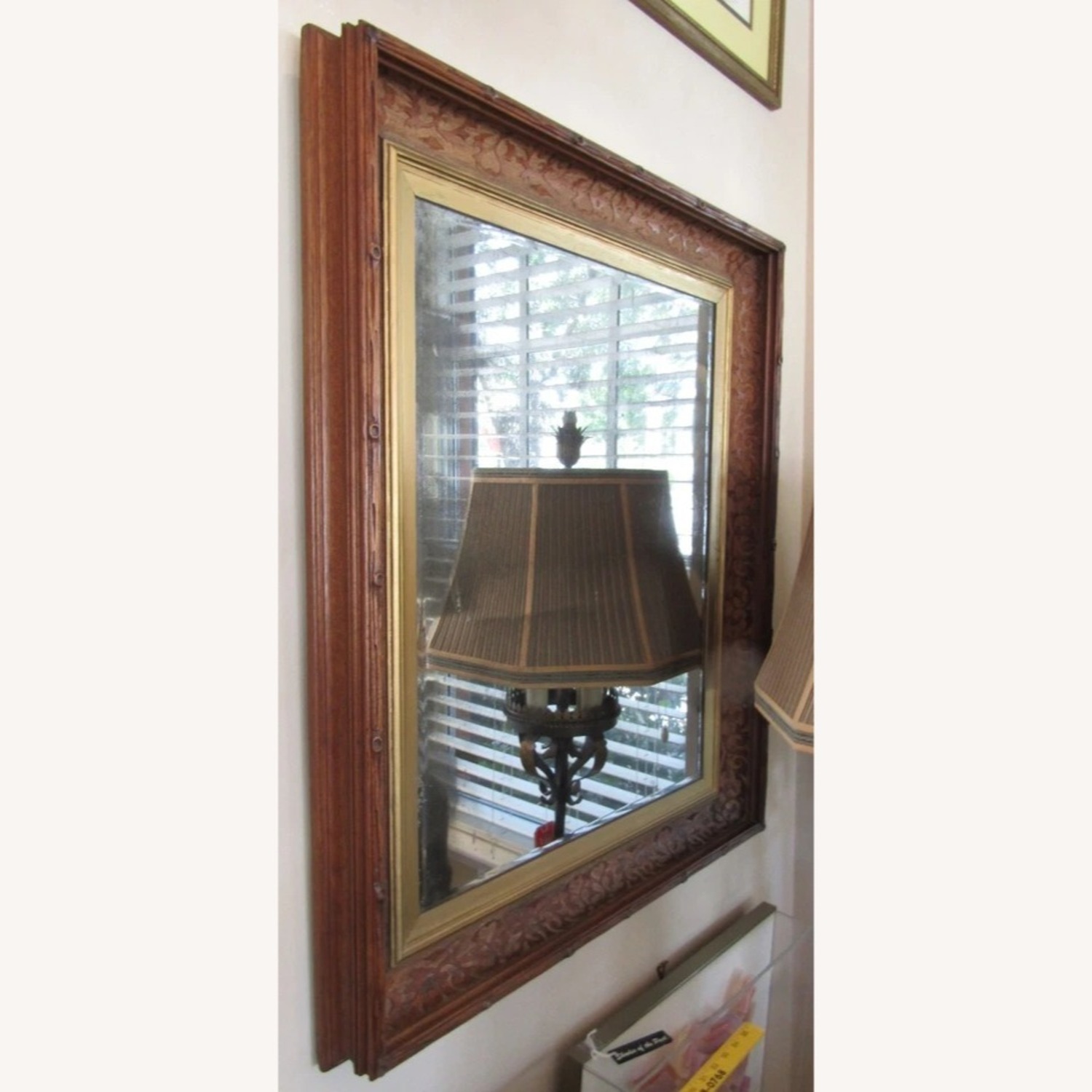 Antique Walnut Faux Casetta Wall Mirror 1870s - image-2