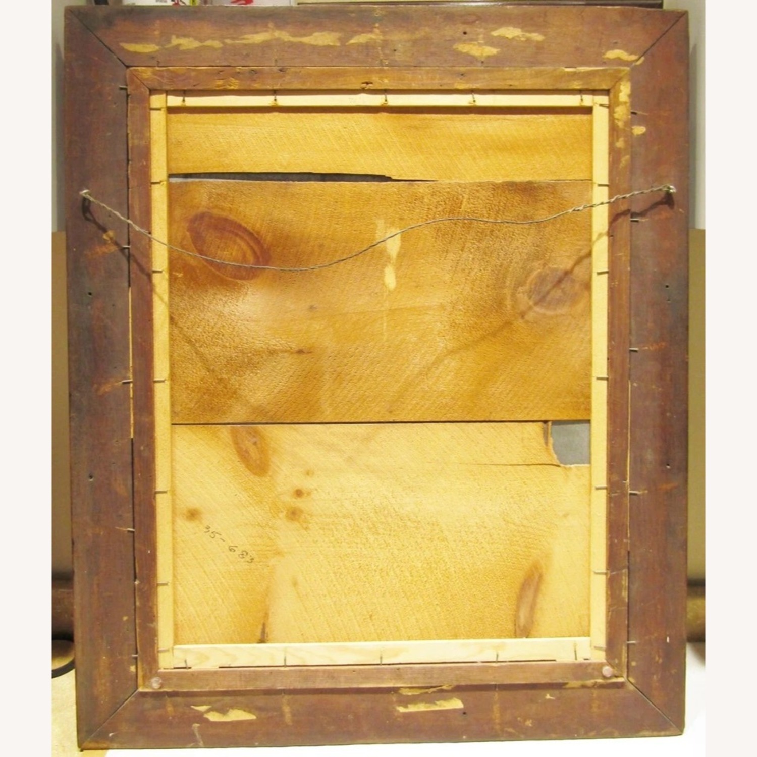 Antique Walnut Faux Casetta Wall Mirror 1870s - image-9