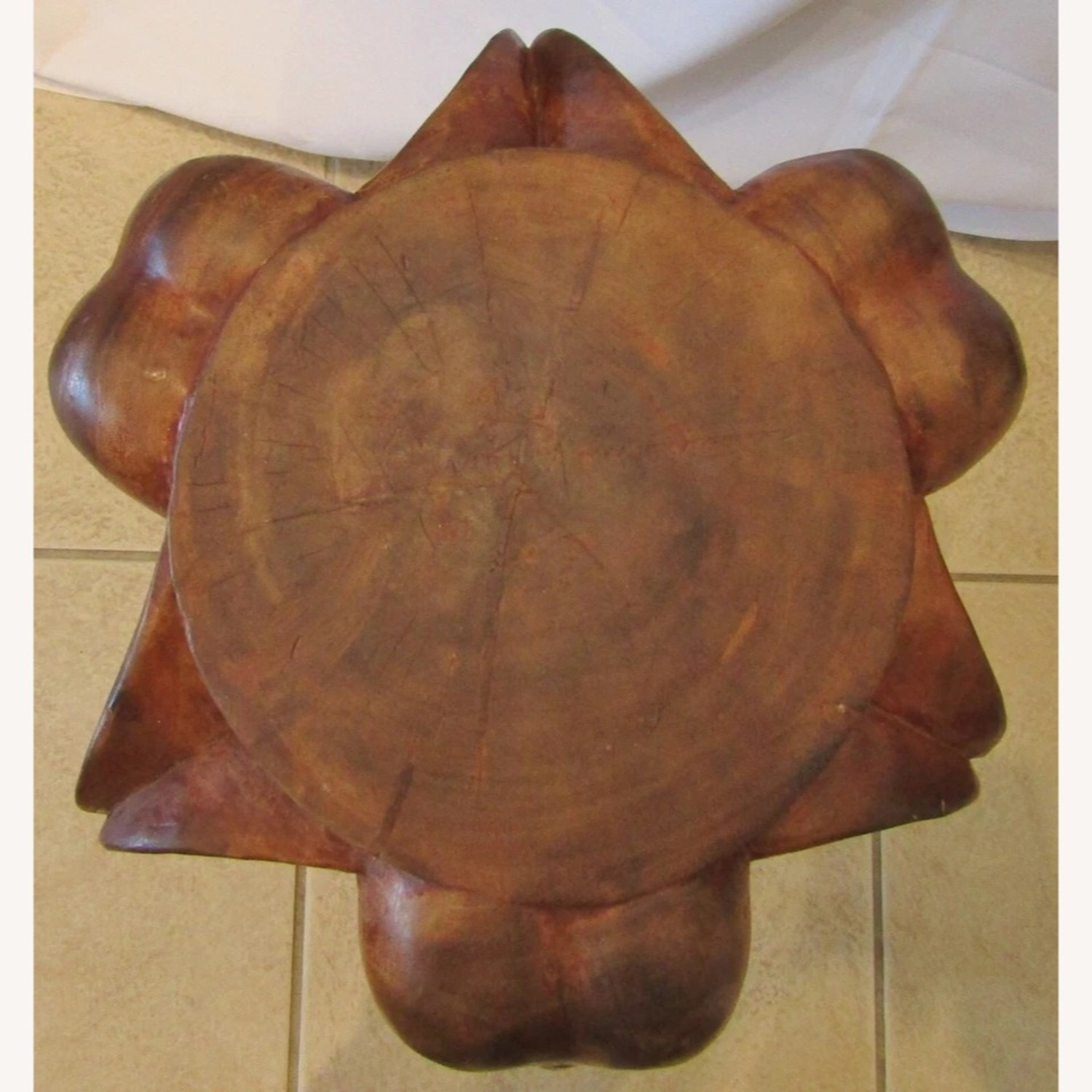 Vintage Pair Carved Wood Elephant Stools - image-10