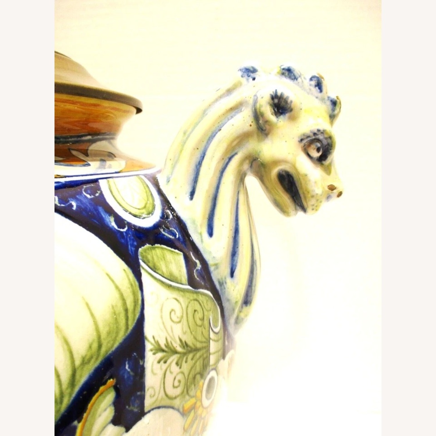Antique Italian Majolica Cantagalli Vase Lamp - image-6