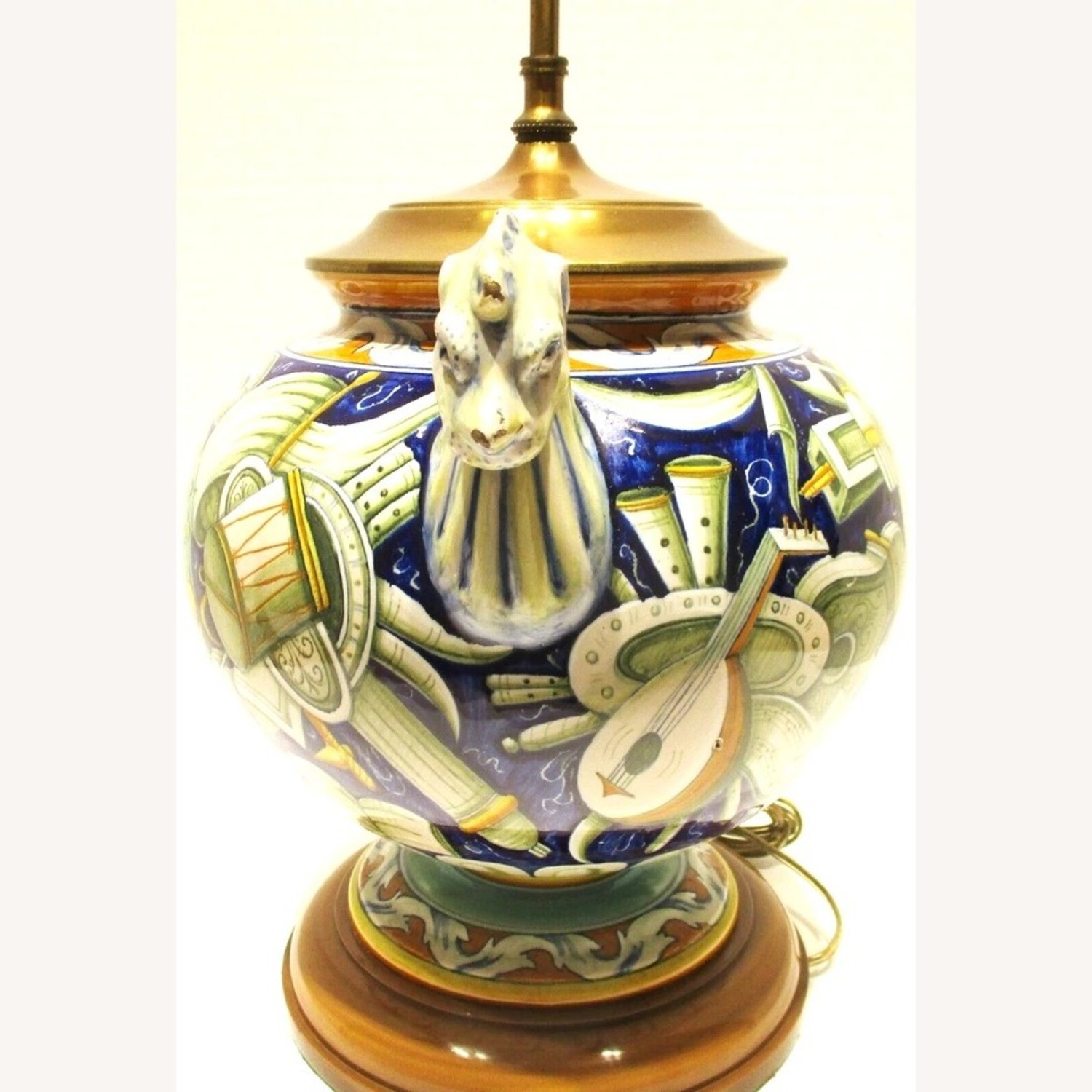 Antique Italian Majolica Cantagalli Vase Lamp - image-8