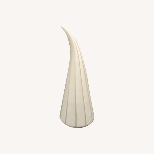 Used Pair Murano White and Striped Horn Table Lamps for sale on AptDeco