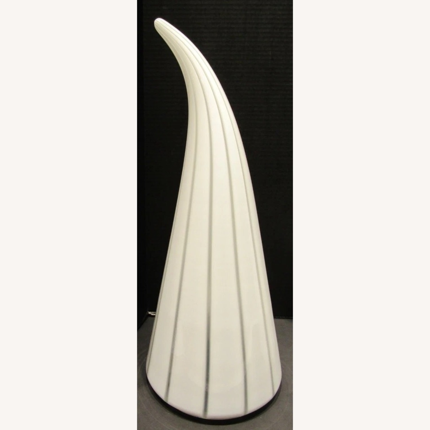 Pair Murano White and Striped Horn Table Lamps - image-4