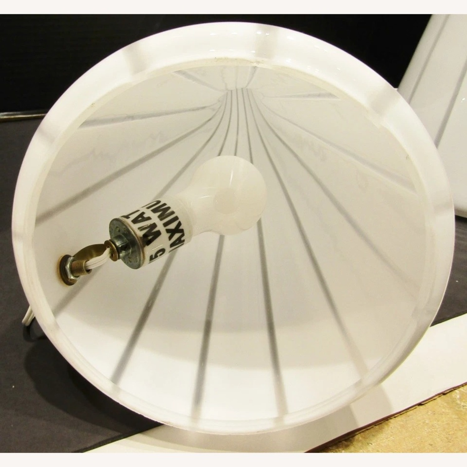 Pair Murano White and Striped Horn Table Lamps - image-8