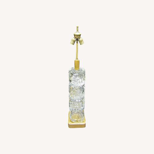Used Rare Murano Glass Block Table Lamp 1940s for sale on AptDeco