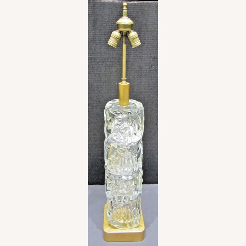 Used Rare Murano Glass Block Table Lamp 1940s for sale on AptDeco