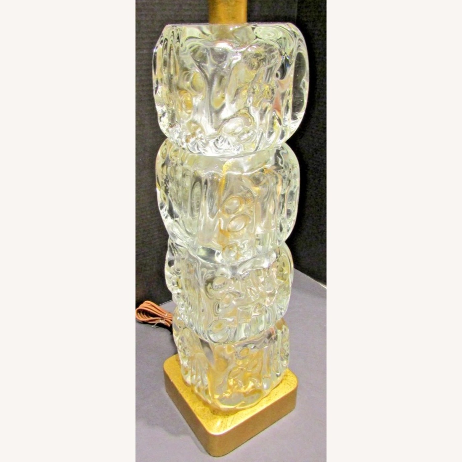 Rare Murano Glass Block Table Lamp 1940s - image-3