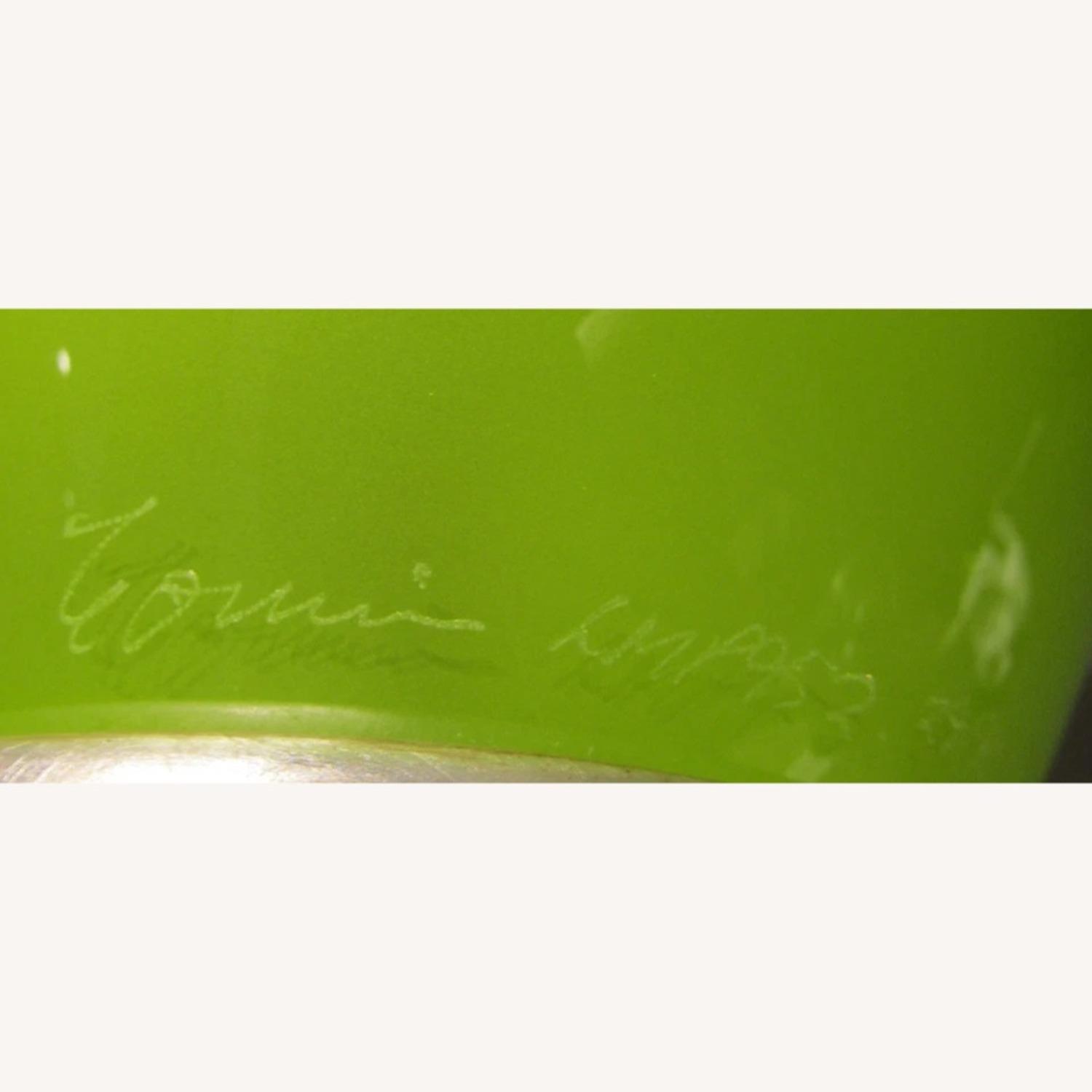 Signed Correia Chartreuse Glass Lamp - image-7