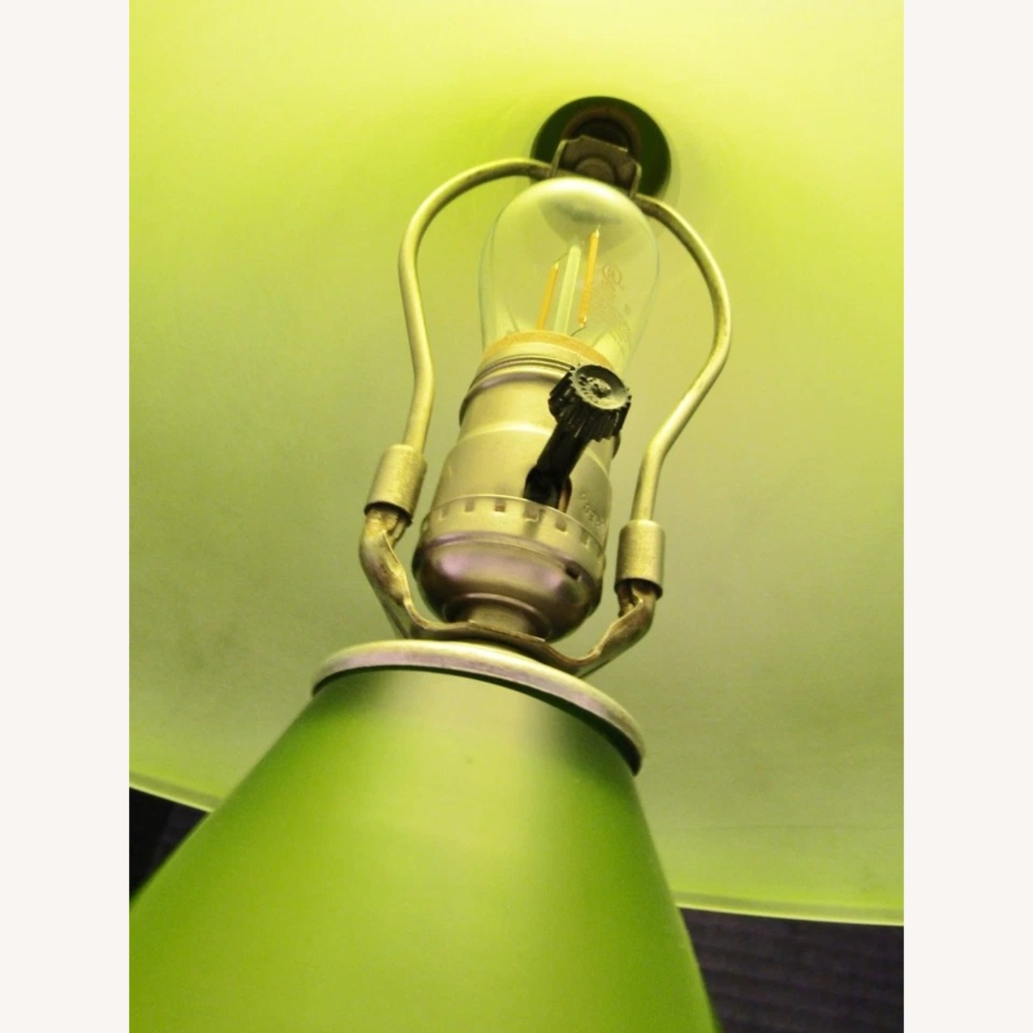 Signed Correia Chartreuse Glass Lamp - image-10
