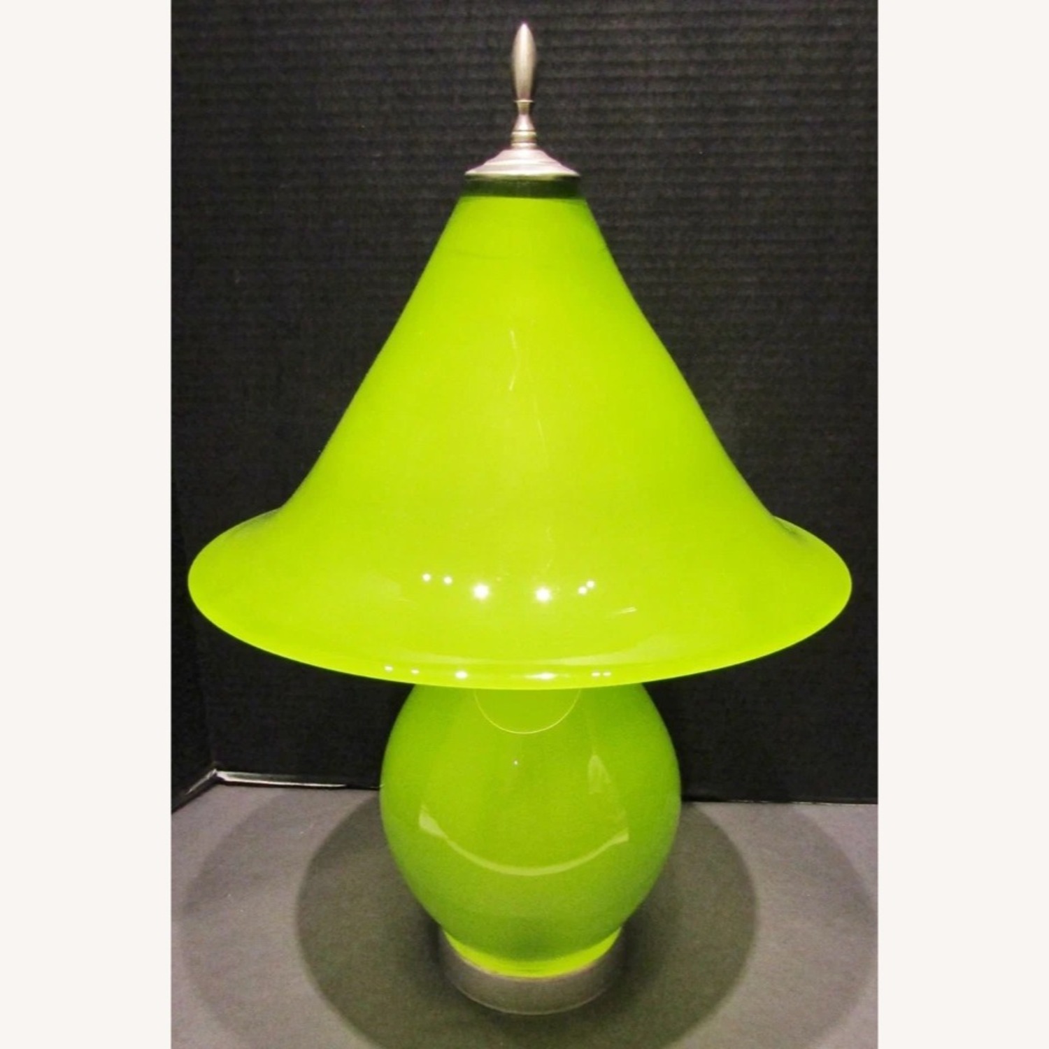 Signed Correia Chartreuse Glass Lamp - image-2
