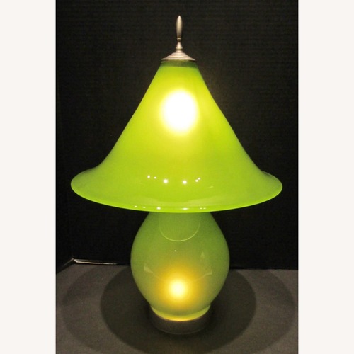 Used Signed Correia Chartreuse Glass Lamp for sale on AptDeco