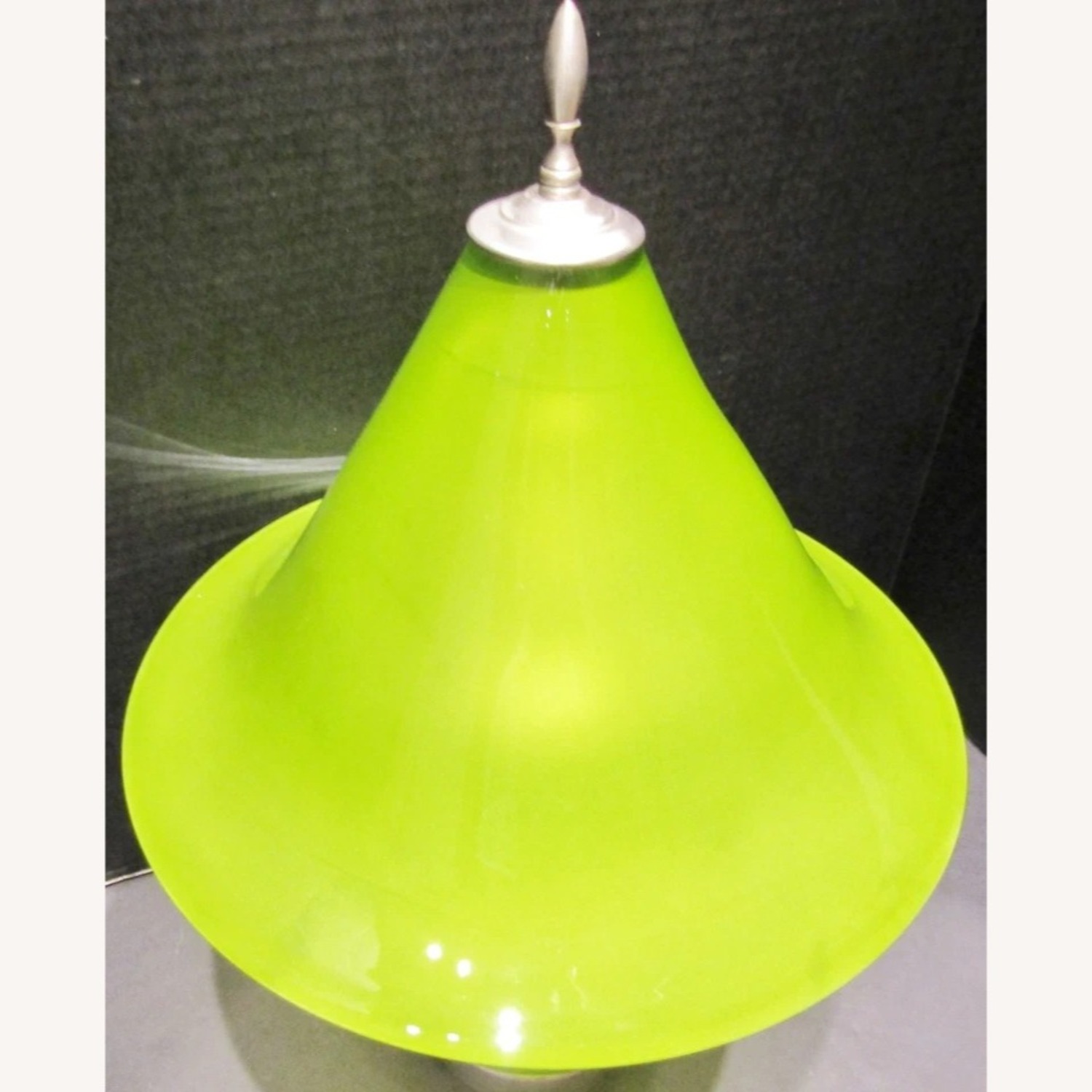 Signed Correia Chartreuse Glass Lamp - image-4