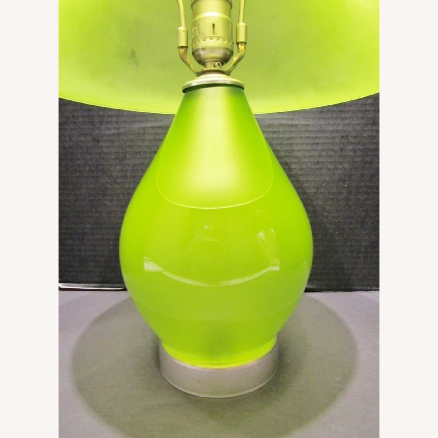Signed Correia Chartreuse Glass Lamp - image-5