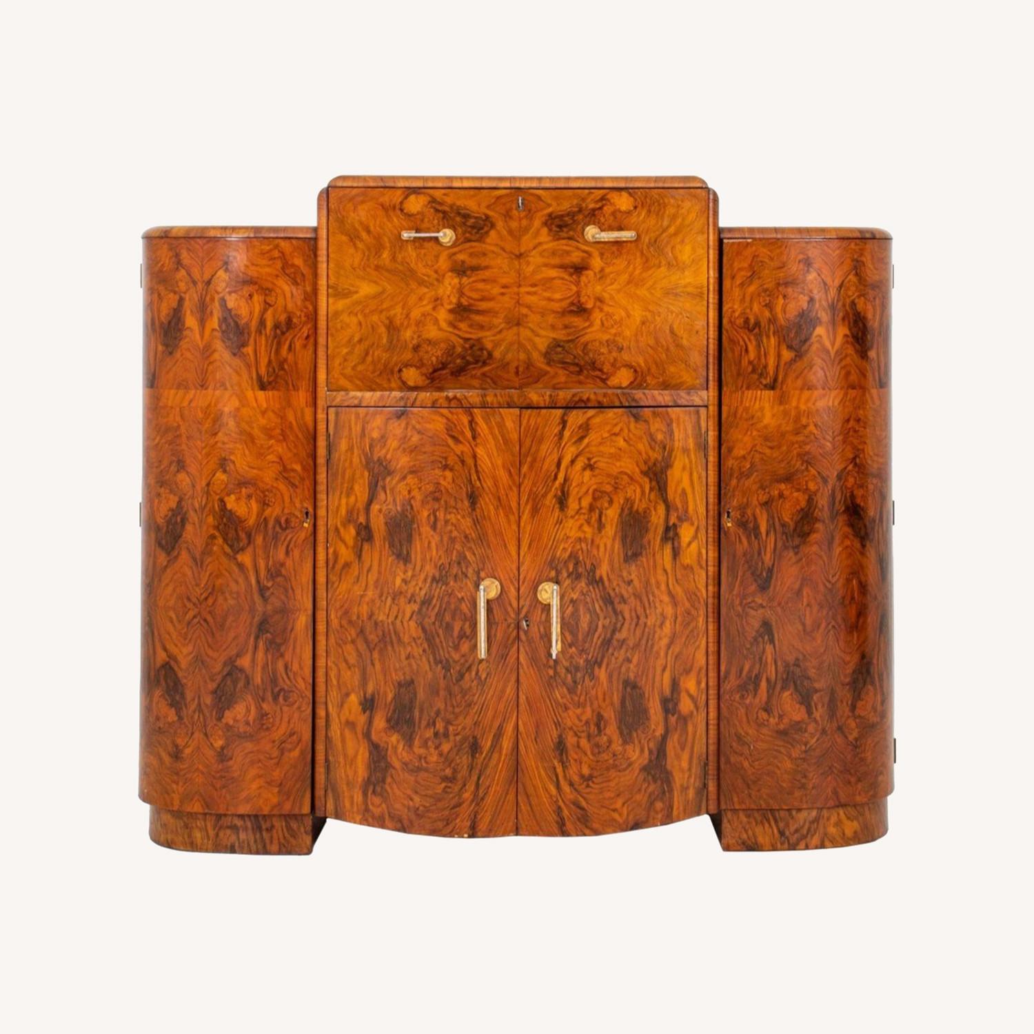Art Deco Burlwood Veneer Bar, Circa 1930s - image-4
