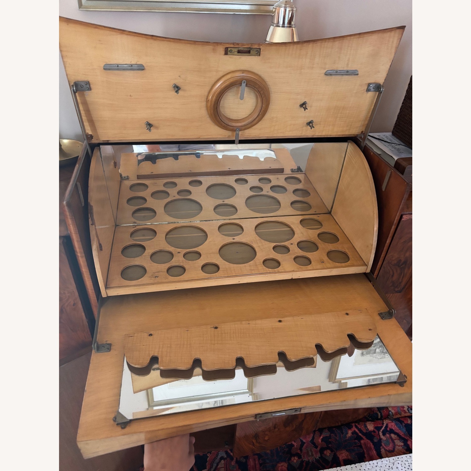 Art Deco Burlwood Veneer Bar, Circa 1930s - image-7