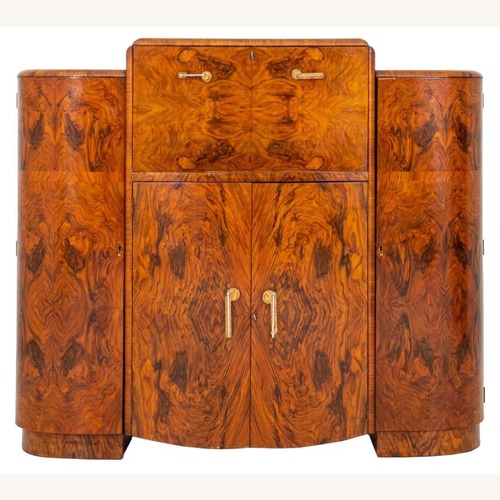 Used Art Deco Burlwood Veneer Bar, Circa 1930s for sale on AptDeco