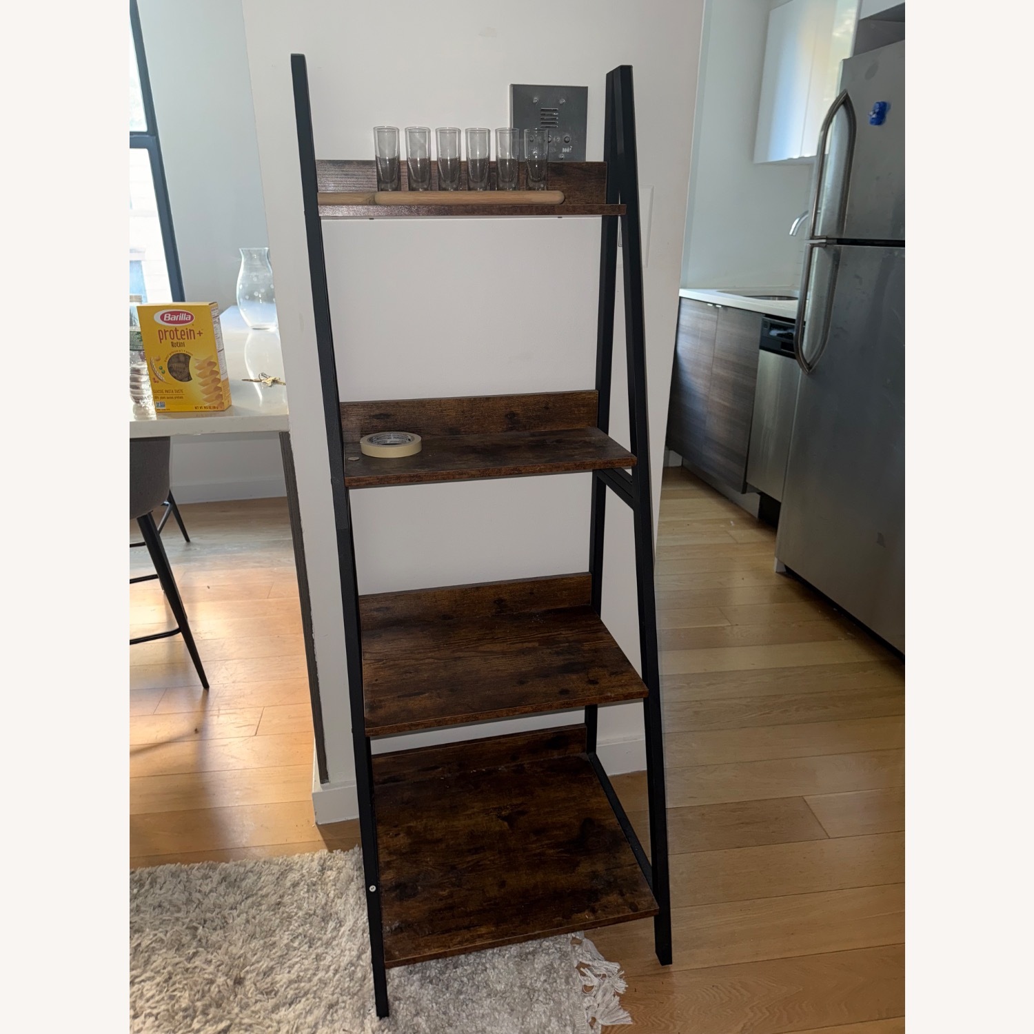 GreenForest Ladder Shelf 4 Tier Bookcase - image-1