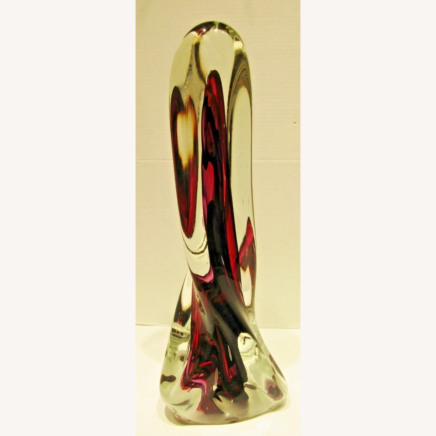 Rollin Karg Clear and Purple Glass Sculpture 1996 - image-1