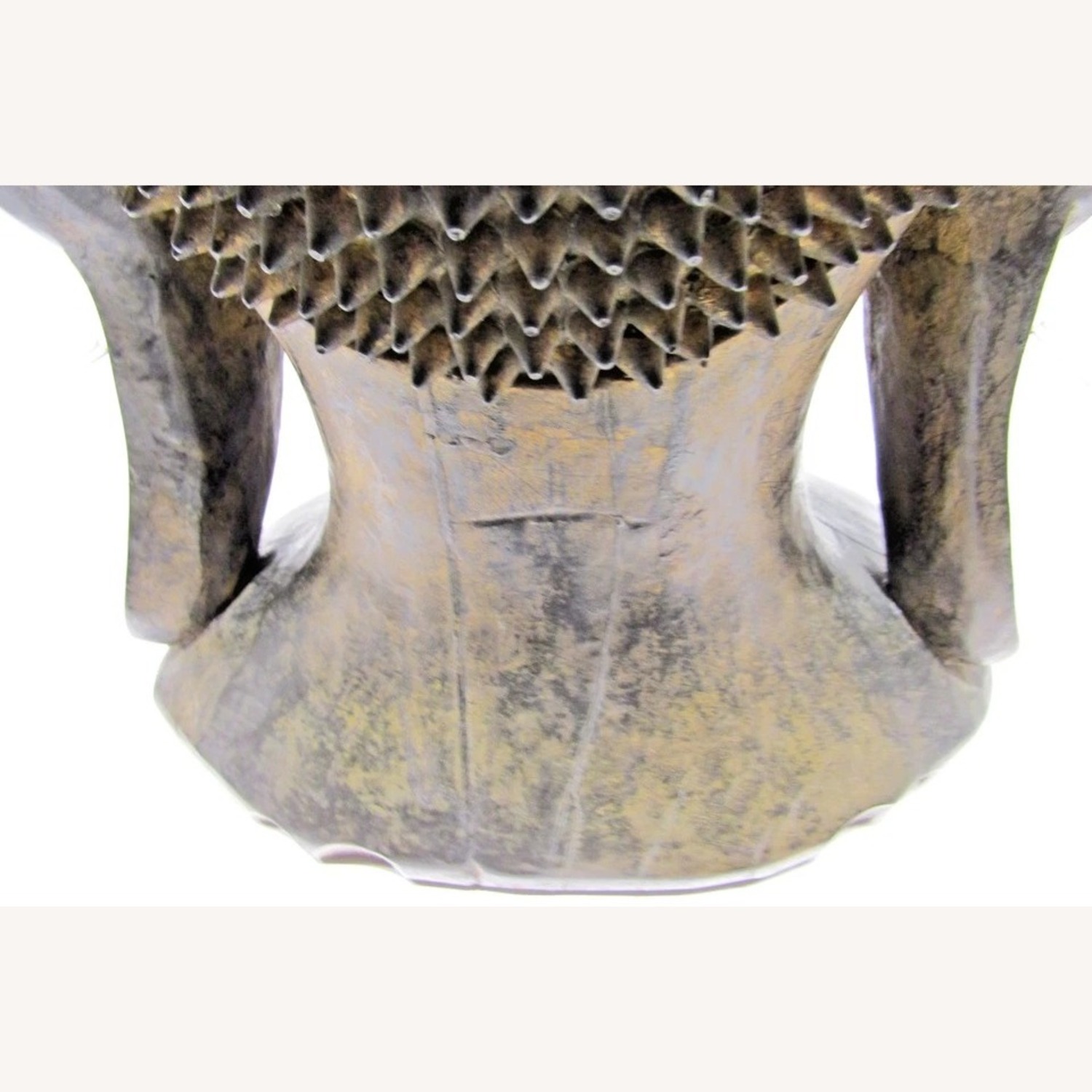 Hand Carved Solid Lacquered Wood Buddha Head - image-10