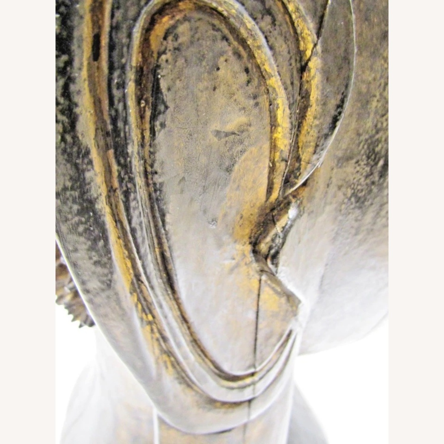 Hand Carved Solid Lacquered Wood Buddha Head - image-14
