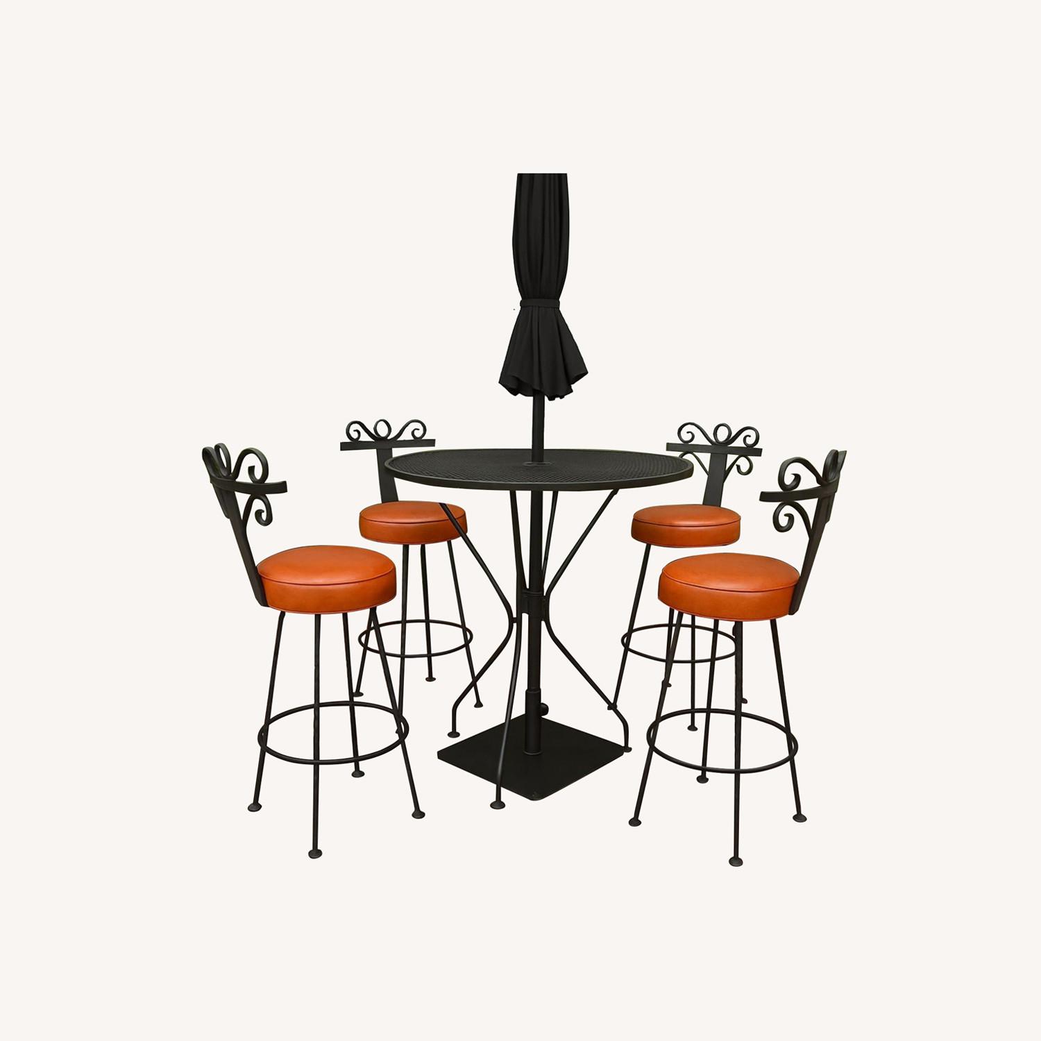 Wrought Iron Swivel Bar Stool Set - image-12