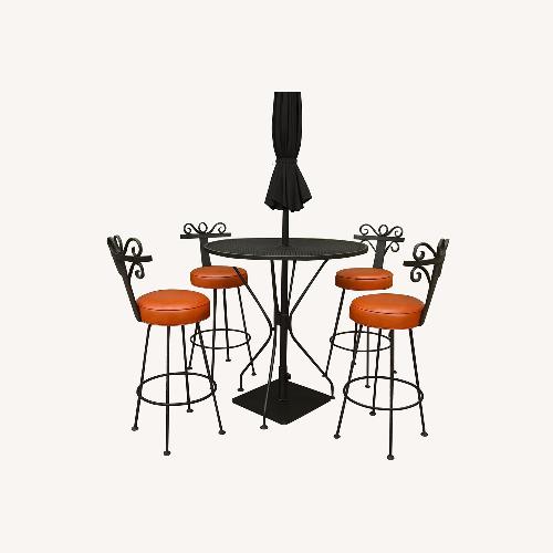 Used Wrought Iron Swivel Bar Stool Set for sale on AptDeco