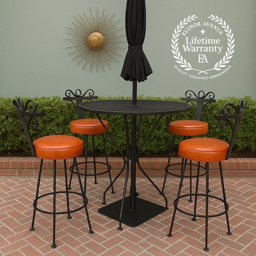 Used Wrought Iron Swivel Bar Stool Set for sale on AptDeco