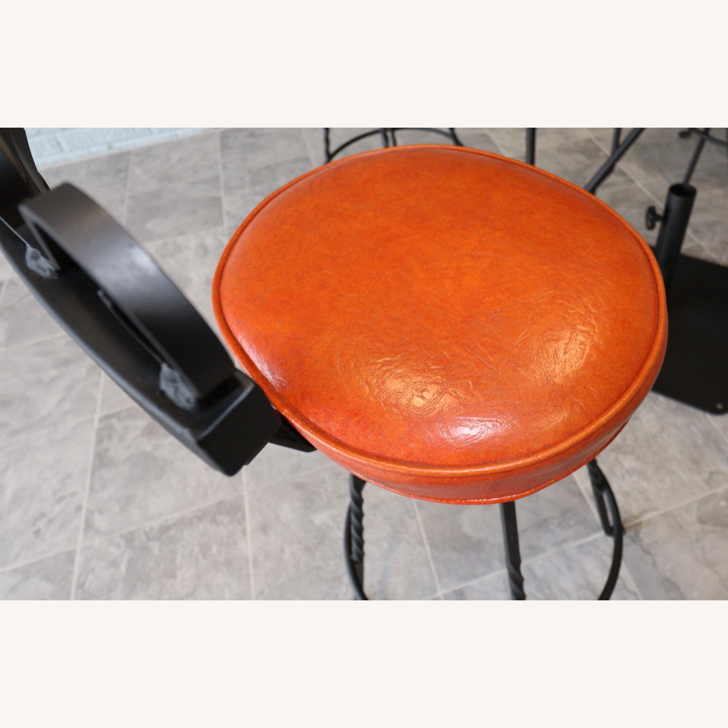 Wrought Iron Swivel Bar Stool Set - image-3