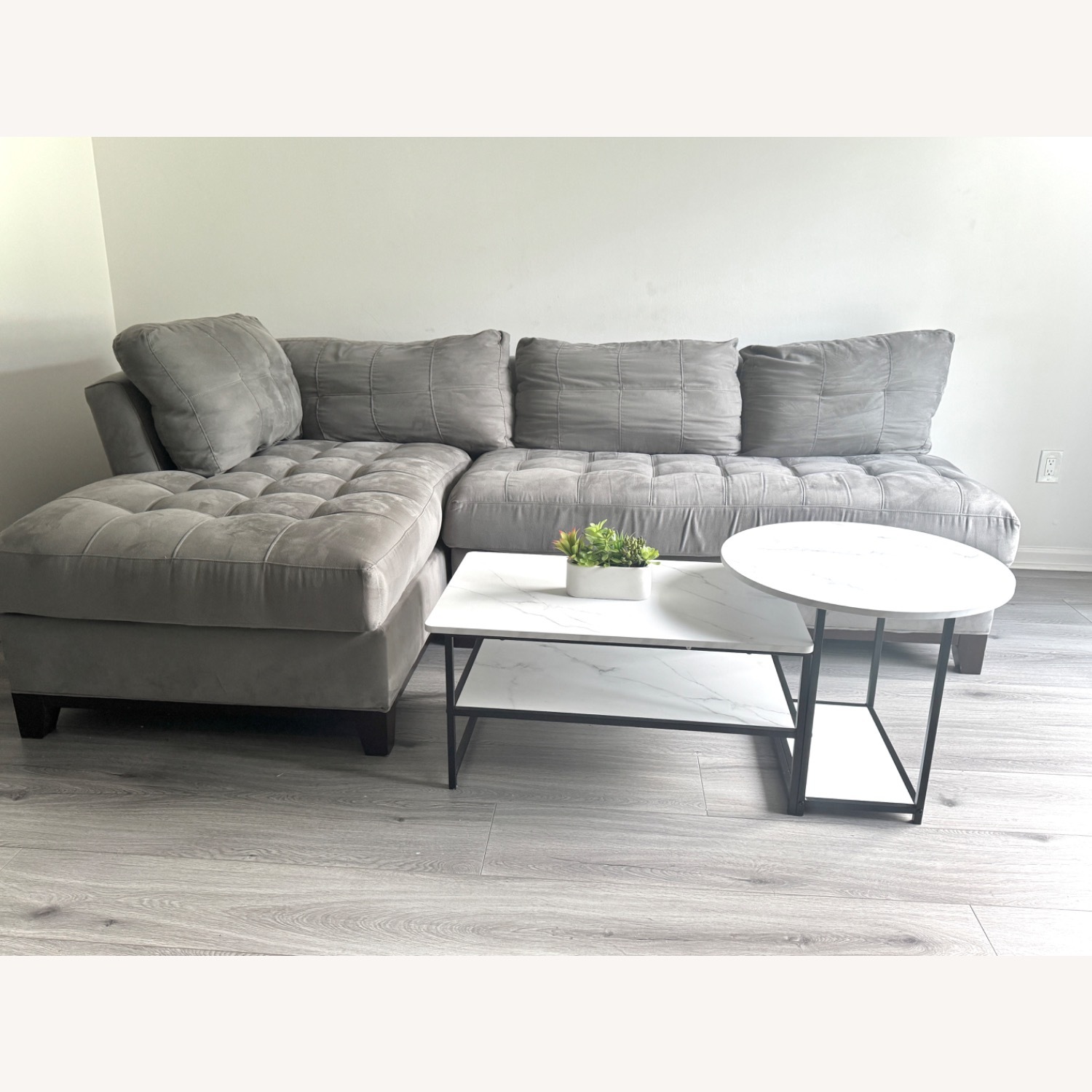 Gray Metro Microfiber 3-pc Sectional - image-2