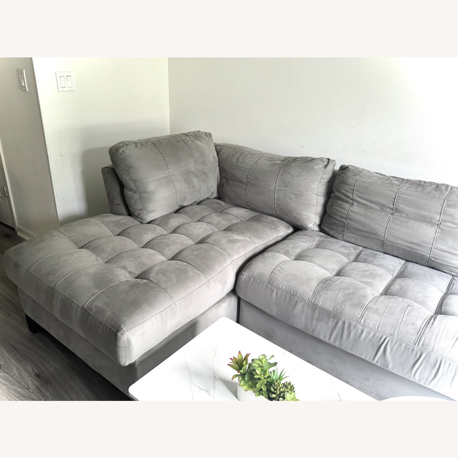 Gray Metro Microfiber 3-pc Sectional - image-3