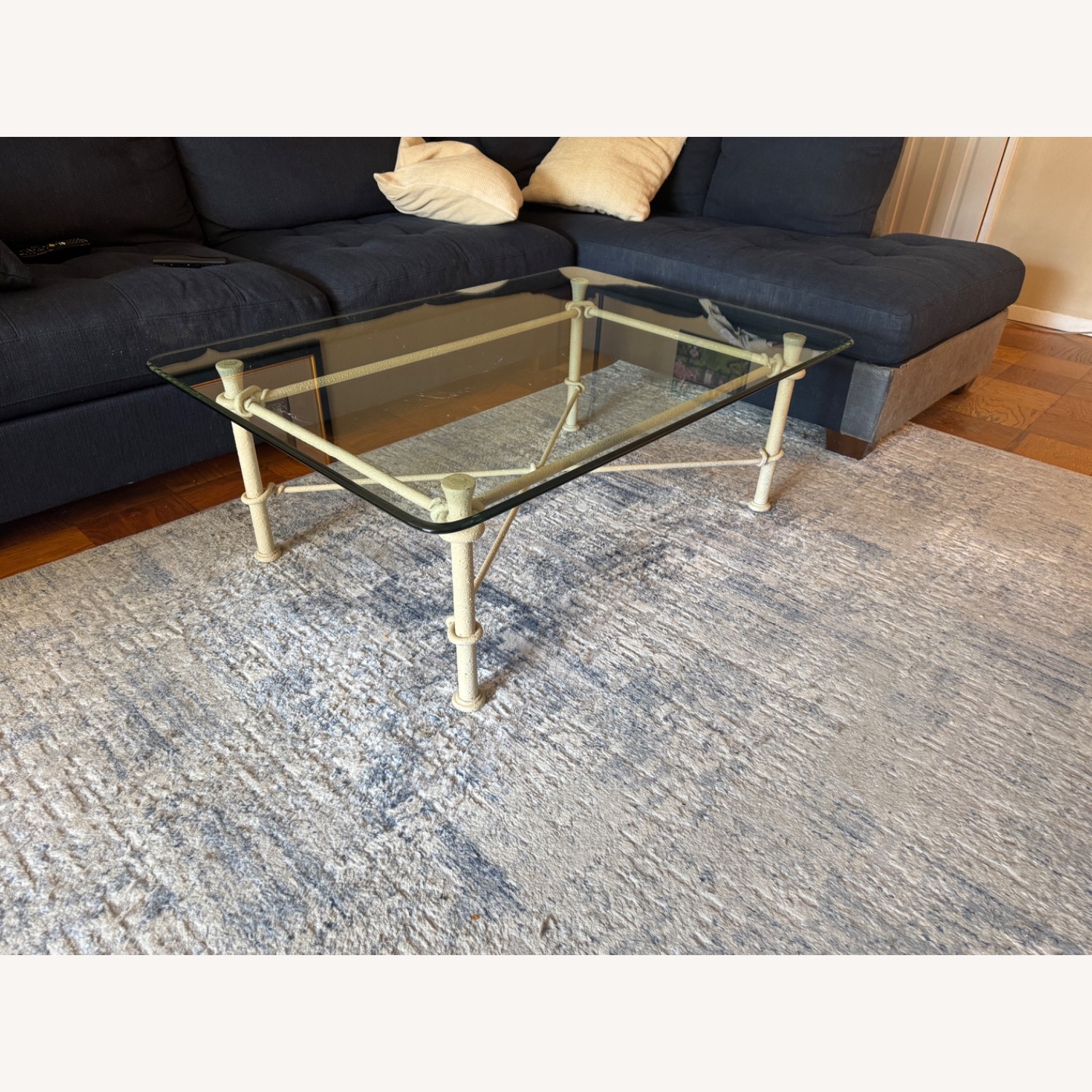 Ethan Allen Glass and Iron Coffee Table - image-2