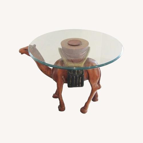 Used Carved Wood Camel Side Table for sale on AptDeco