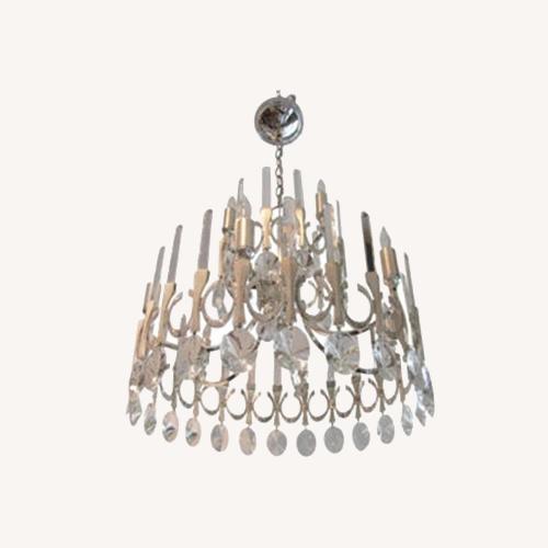 Used Sciolari Two Tiered Crystal Chandelier 1960's MCM for sale on AptDeco