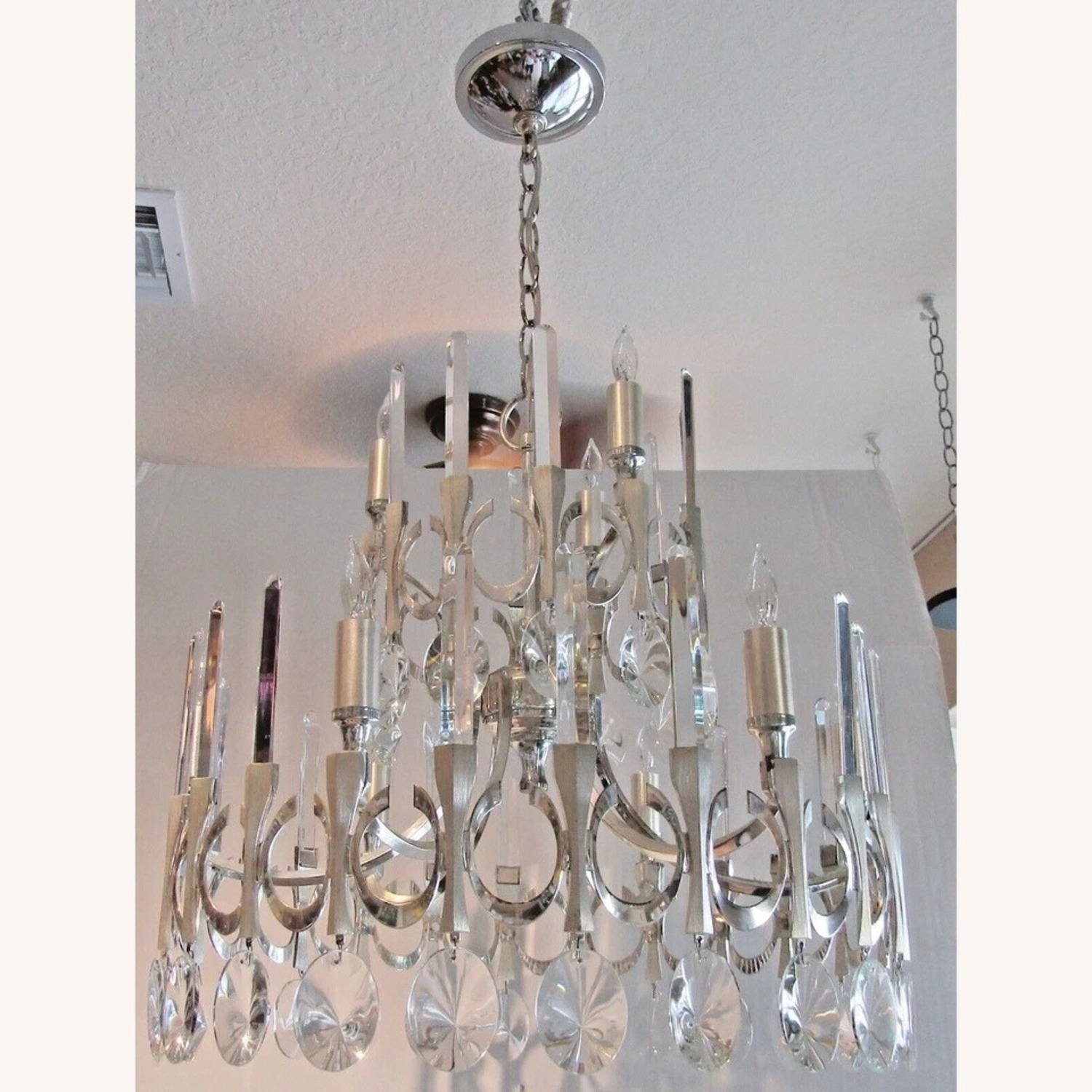 Sciolari Two Tiered Crystal Chandelier 1960's MCM - image-4