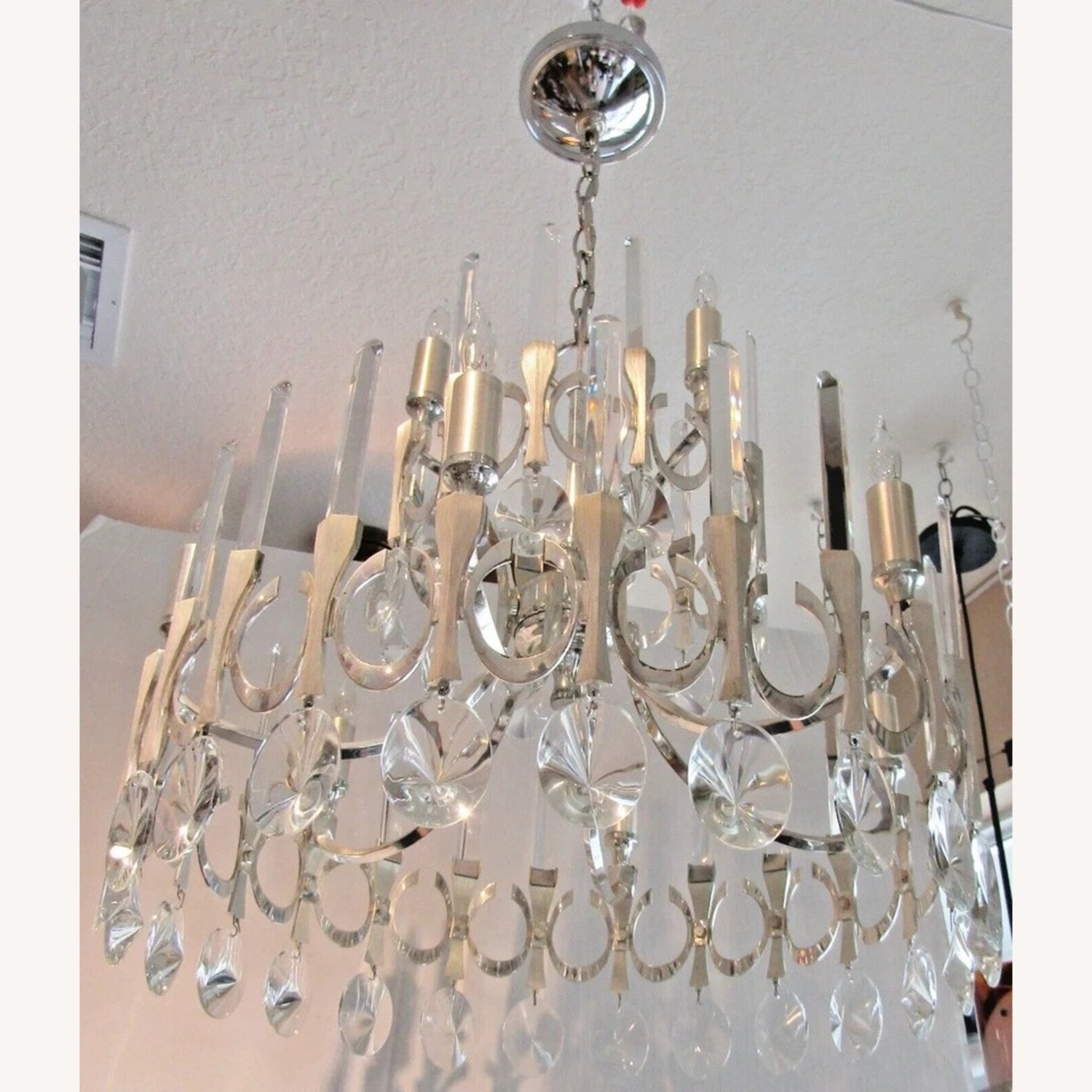 Sciolari Two Tiered Crystal Chandelier 1960's MCM - image-2